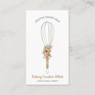 Tarjeta De Visita Boho del logo de Pastry Whisk