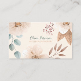 Tarjeta De Visita Boho Elegant Floral Business Card