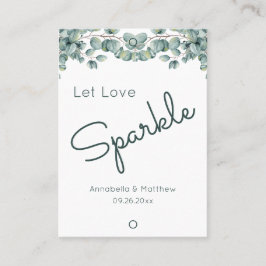 Tarjeta De Visita Boho Eucalyptus Let Love Sparkle Boda Sparkler
