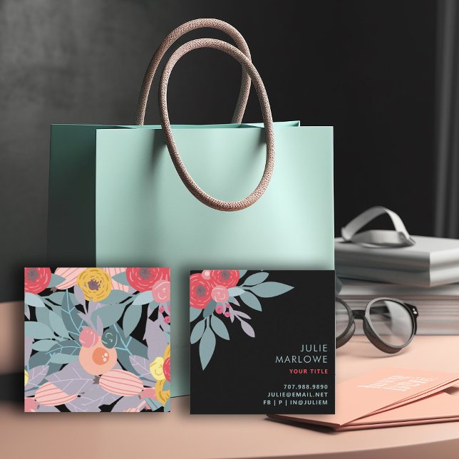 Tarjeta de visita Boho Floral (Subido por el creador)