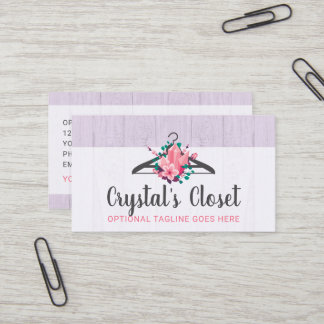 Tarjeta De Visita Boho Floral Clothes Hanger Closet Fashion Boutique