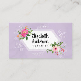 Tarjeta De Visita Boho floral de acuarela botánica