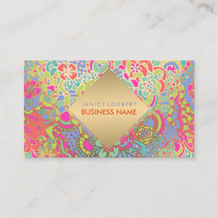 Tarjeta De Visita Boho floral de PixDezines