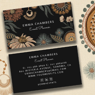 Tarjeta De Visita Boho Floral Event Planner