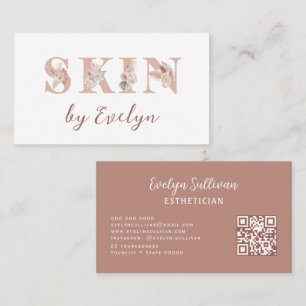 Tarjeta de visita Boho Floral Letters Skine