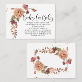 Tarjeta De Visita BOHO Floral Otoño Sale Flores Caídas Libros Bebé