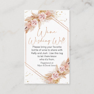 Tarjeta De Visita Boho Floral Rosa Oro Desear Bien Insertar