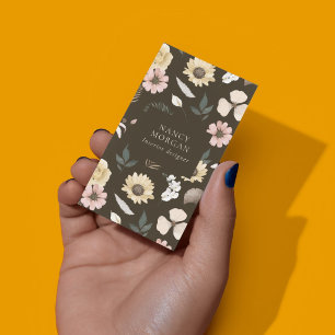 Tarjeta De Visita Boho Floral Terracota Rústica
