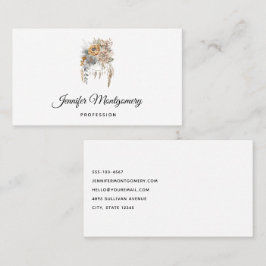 Tarjeta De Visita Boho Flower Bouquet y Dreamcatcher