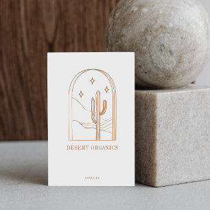 Tarjeta De Visita Boho Minimalista Logotipo de Arte de Línea de Cact