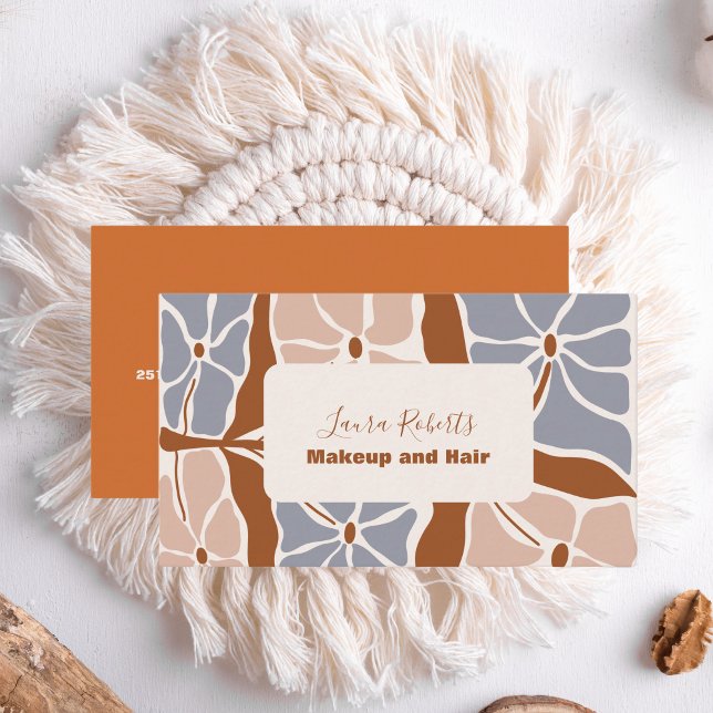 Tarjeta De Visita Boho Moda retro floral (Subido por el creador)