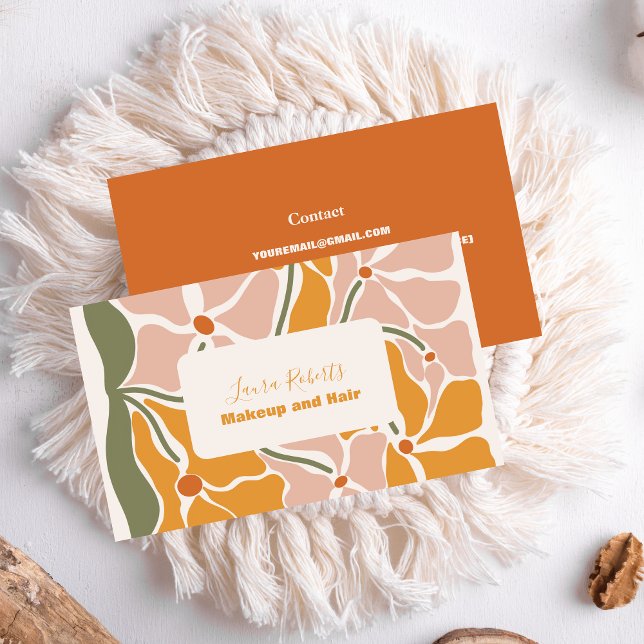 Tarjeta De Visita Boho Moda retro floral (Subido por el creador)