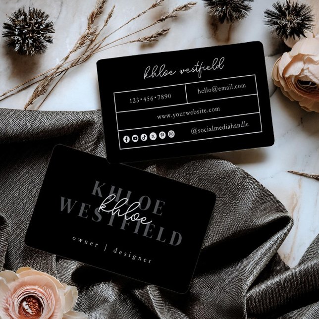 Tarjeta De Visita Boho Modern Small Business Card (Subido por el creador)