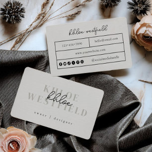 Tarjeta De Visita Boho Modern Small Business Card