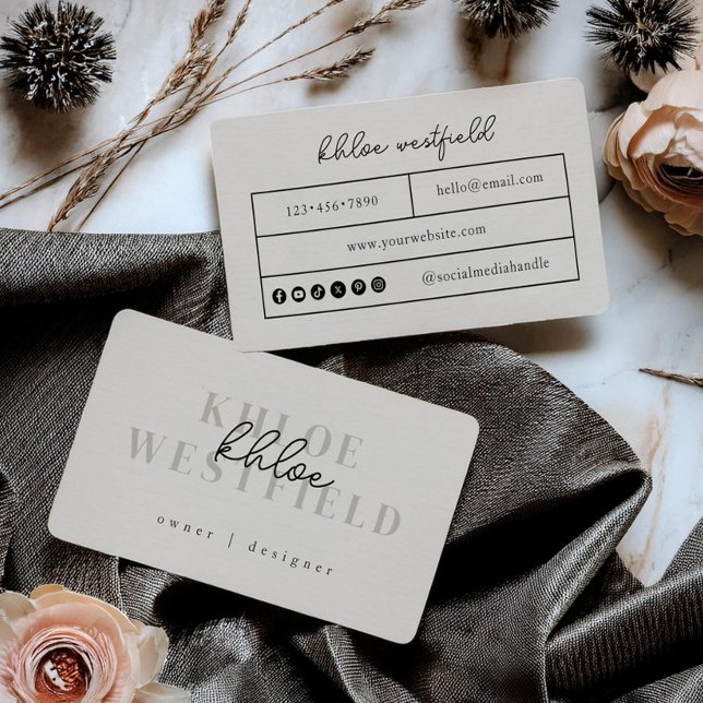 Tarjeta De Visita Boho Modern Small Business Card (Subido por el creador)