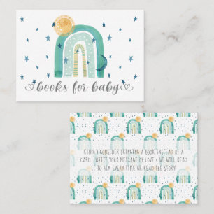 Tarjeta De Visita Boho moderno libro Verde azulado arcoiris para env