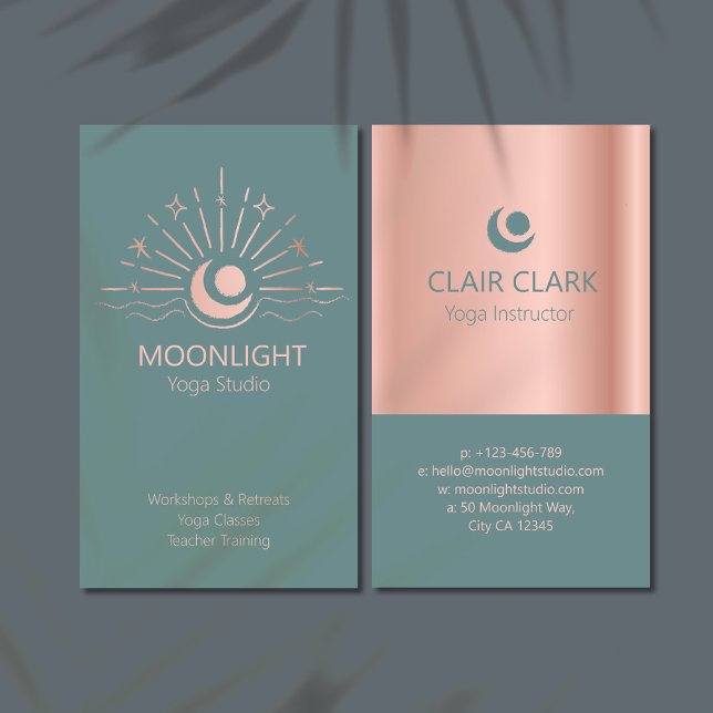 Tarjeta De Visita Boho Moon Stars Yoga Studio (Subido por el creador)