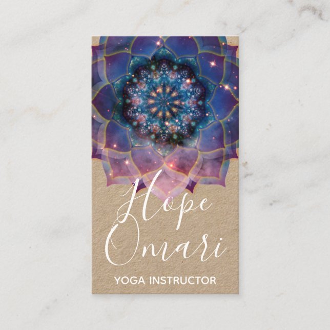 Tarjeta De Visita Boho Nebula Bloom | Diseño de Mandala (Anverso)