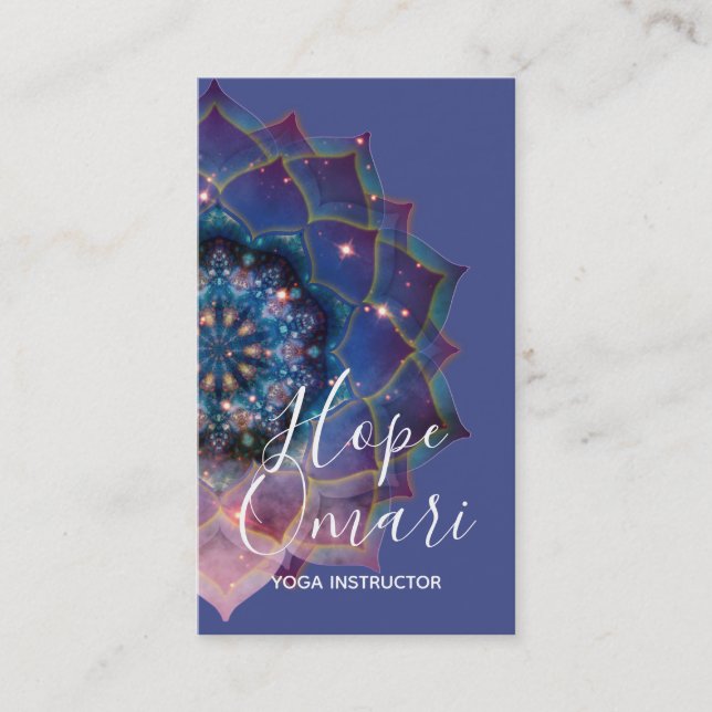 Tarjeta De Visita Boho Nebula Bloom | Diseño de Mandala (Anverso)