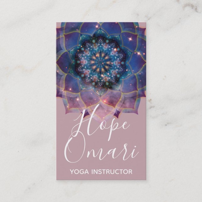 Tarjeta De Visita Boho Nebula Mandala, místico (Anverso)