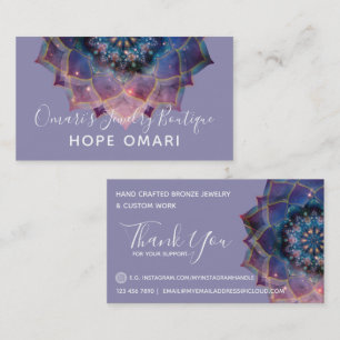 Tarjeta De Visita Boho Nebula Mandala, místico