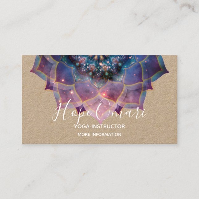 Tarjeta De Visita Boho Nebula Mandala, místico (Anverso)