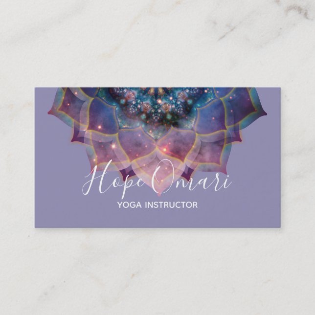 Tarjeta De Visita Boho Nebula Mandala, místico (Anverso)