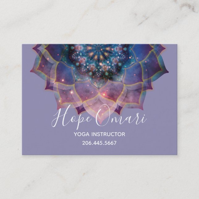 Tarjeta De Visita Boho Nebula Mandala, místico (Anverso)