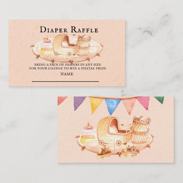 Tarjeta De Visita Boho Nursery Baby Crib Juguetes Diaper Raffle (Anverso / Reverso)