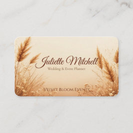 Tarjeta De Visita Boho Pampas Grass Wedding & Event Planner Business