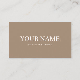 Tarjeta De Visita Boho Personalizado Brown Simple Business Card