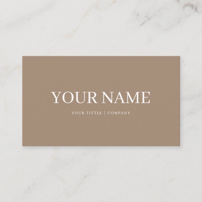 Tarjeta De Visita Boho Personalizado Brown Simple Business Card (Anverso)