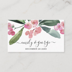 TARJETA DE VISITA BOHO PINK CHRIST THORN CACTI BLOOM BODA WEB