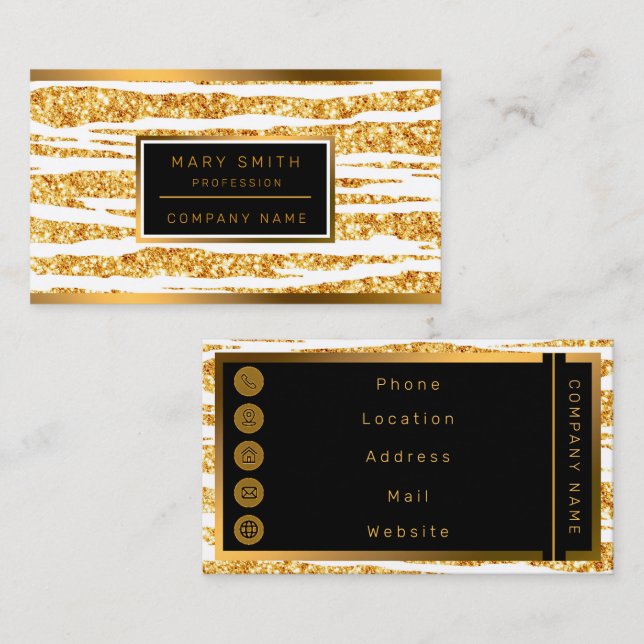 Tarjeta De Visita Boho, popular colección de tigres de Purpurina bla (Anverso / Reverso)