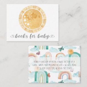 Tarjeta De Visita Boho Rainbow Sunshine Sun Libros modernos para beb