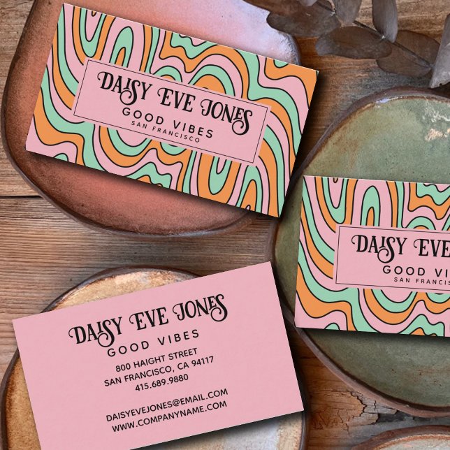 Tarjeta De Visita Boho Resumen retro (Subido por el creador)