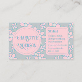 Tarjeta de visita Boho Retro Floral de moda