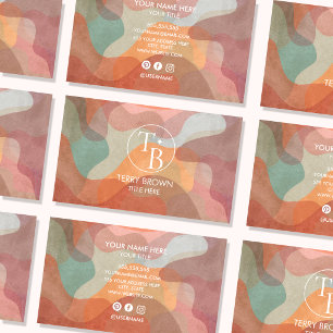Tarjeta de Visita Boho Retro Vintag Minimalista