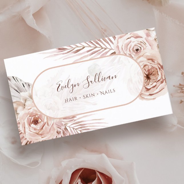 Tarjeta de visita Boho rosa (Subido por el creador)
