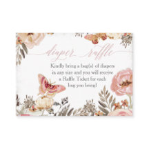 Boho Rubor Rosa Diaper Raffle Chica Baby Shower