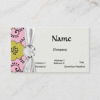 Tarjeta De Visita boho shabby chic damask color rosa verde floral
