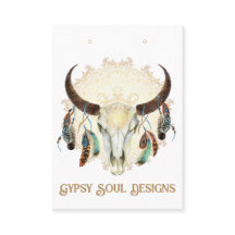 Boho Skull con Feathers Earl Card