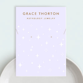 Tarjeta De Visita Boho Stars Purple Earring Necklard Business Card