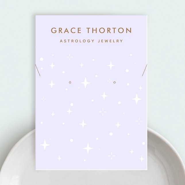 Tarjeta De Visita Boho Stars Purple Earring Necklard Business Card (Subido por el creador)