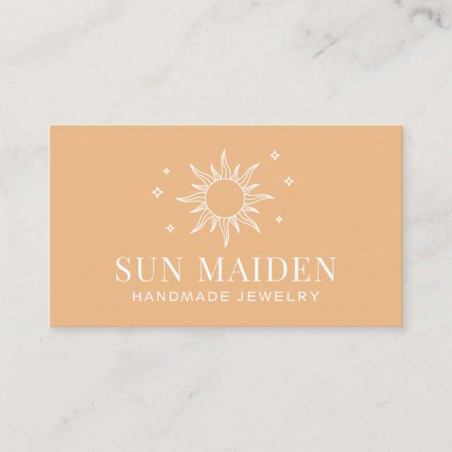 Tarjeta de visita Boho Sun moderna (Anverso)