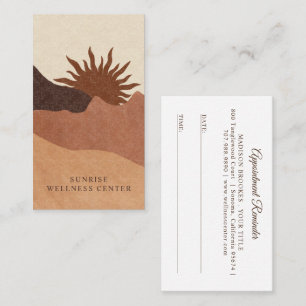 Tarjeta De Visita Boho Sunrise Wellness Center Spa Nombramiento Y