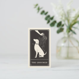 Tarjeta de visita Boho Tarot Dog Groomer