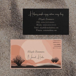 Tarjeta de visita Boho Terracotta Meditation Deser