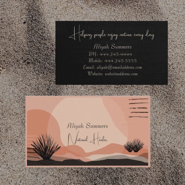 Tarjeta de visita Boho Terracotta Meditation Deser (Subido por el creador)