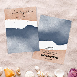 Tarjeta De Visita Boho Terracotta Navy Jewelry Holder Medios Sociale